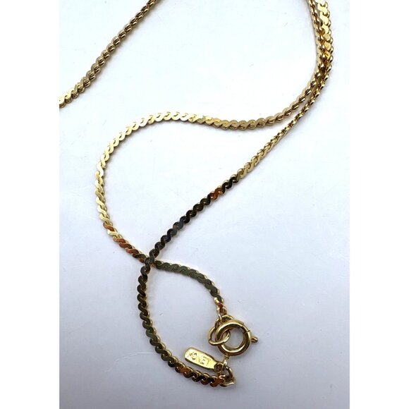 Monet Gold Tone Herringbone Chain Necklace Classic Elegant Design - Picture 5 of 6